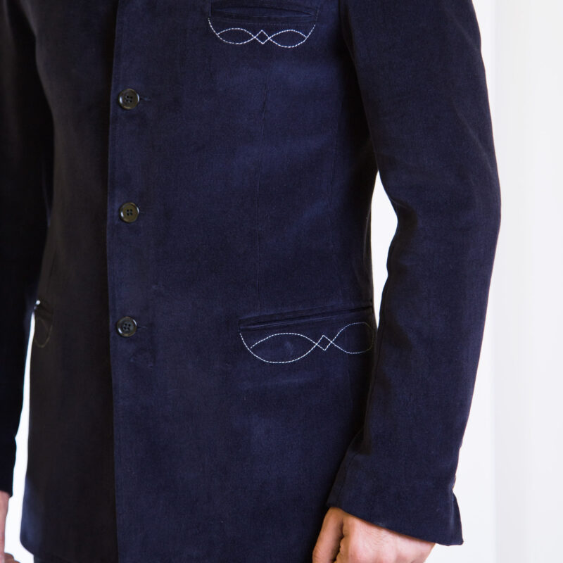 giacca-sarda-colletto-coreana-velluto-blu