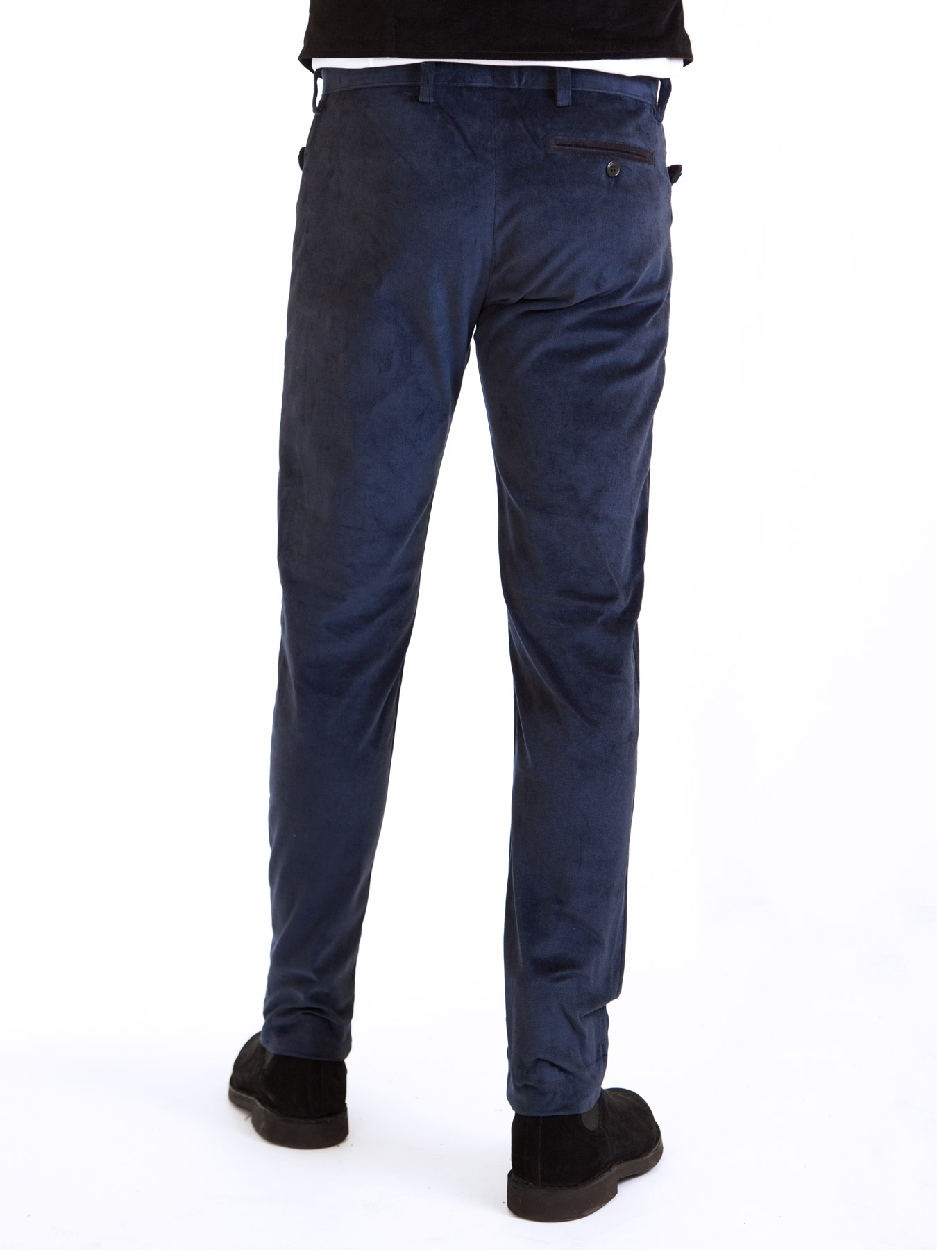 Pantaloni velluto elasticizzato blu - immagine 4