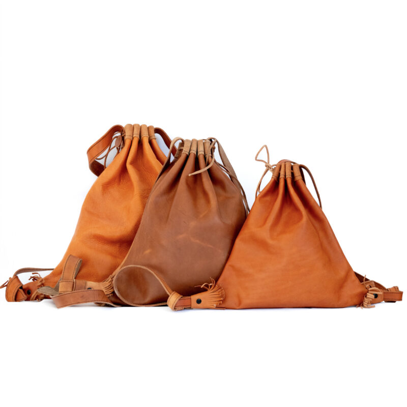 Zaino sardo taschedda tradizionale in pelle