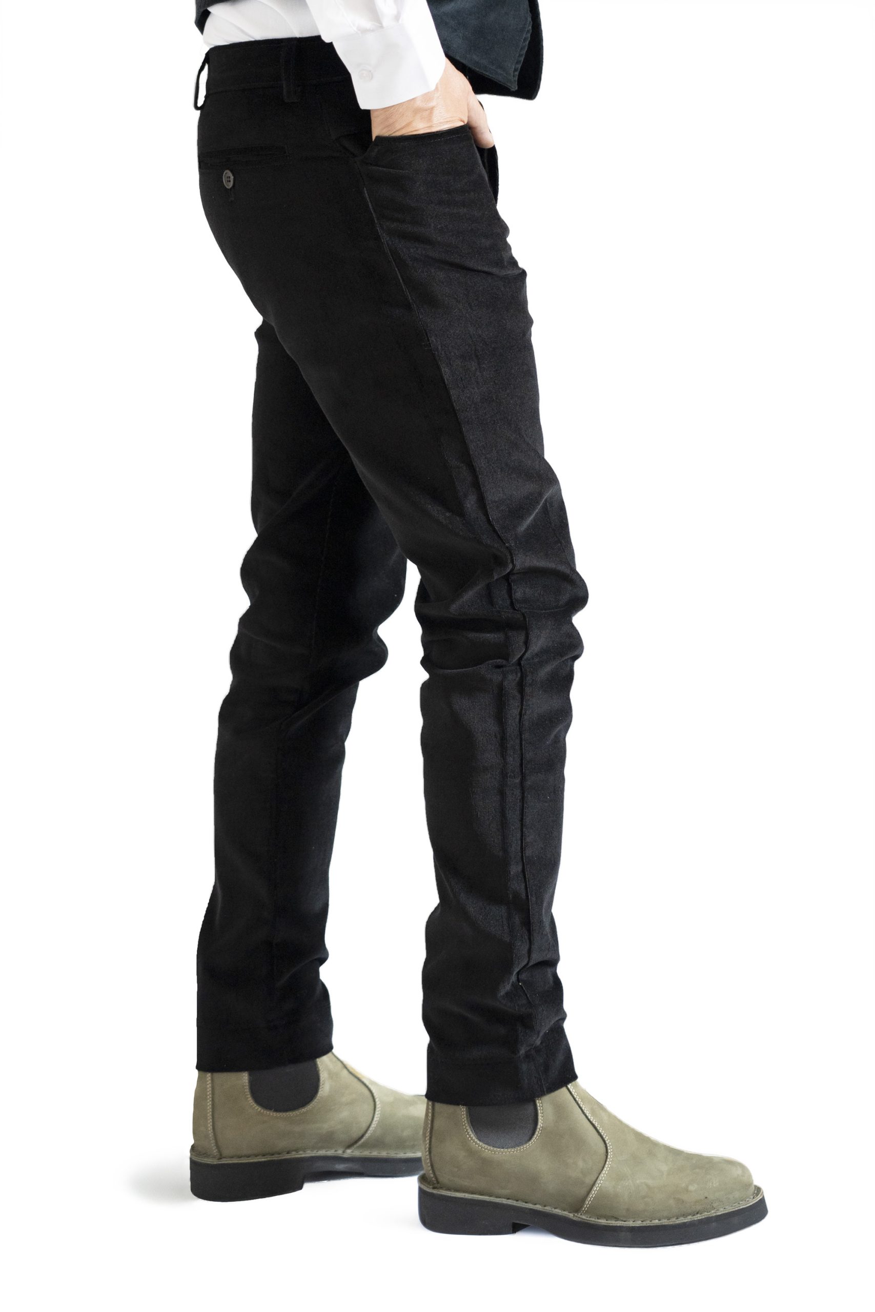 Pantalone velluto liscio Visconti elasticizzato